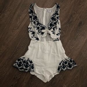 Front tie romper